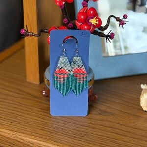Colorful Beaded Fringe Earrings